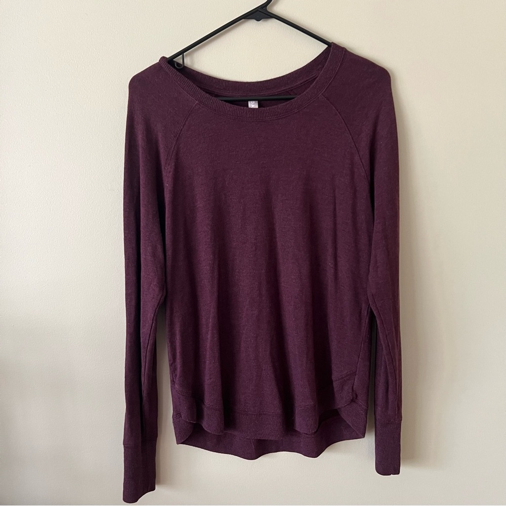 Athleta Burgundy Long Sleeve Top (Size M)